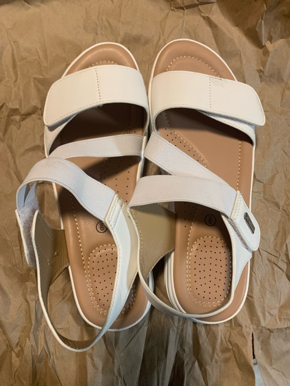 Women’s White Adjustable Strap Comfort Sandals